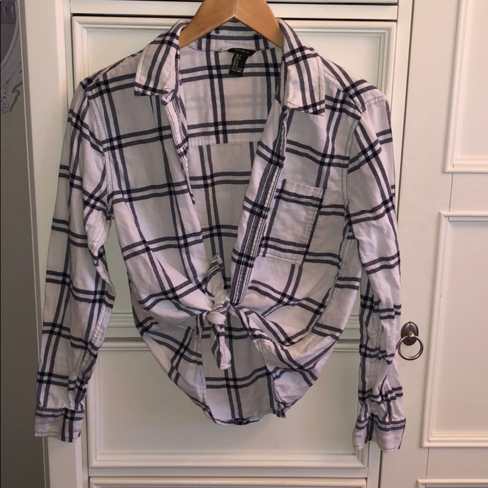 White & Grey Flannel button down